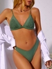 ZAFUL Braided Insert Triangular Cheeky Bikini Swimwear S Light green