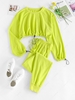 ZAFUL Bright Color Toggle Drawstring Cropped Sweatsuit Xl Green