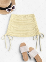 ZAFUL Broderie Anglaise Cinched Side Mini Beach Skirt S Yellow