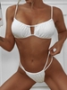 ZAFUL Broderie Anglaise Keyhole Tanga Bikini Swimwear M White