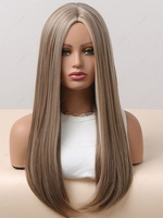 zaful Brown Blonde Mixed Color Silky Straight Long Synthetic Wig