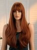 zaful Brown Full Bang Natural Wavy Long Synthetic Wig