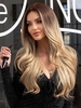 zaful Brown Golden Gradient Layered Wavy Synthetic Hair Wig