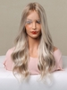 zaful Brown Golden Mixed Color Long Wave Lace Front Synthetic Wig