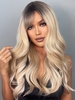 zaful Brown Golden Mixed Color Long Wavy Synthetic Wig