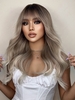 zaful Brown Gradient Color Fluffy Long Wavy Synthetic Wig