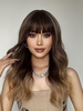 zaful Brown Gradient Color Full Bang Long Wavy Synthetic Wig
