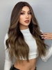 zaful Brown Gradient Color Long Wavy Middle Part Synthetic Wig
