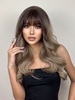 zaful Brown Gradient Color Long Wavy See-through Bang Synthetic Wig