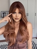 zaful Brown Gradient Color Long Wavy Synthetic Wig with Bang