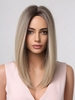 zaful Brown Gradient Color Mid-length Straight Synthetic Wig