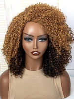 zaful Brown Gradient Color Shoulder-length Afro Curly Synthetic Wig