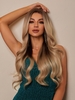 zaful Brown Gradient Gloden Long Fluffy Wavy Synthetic Wig