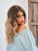 zaful Brown Gradient Gold Long Wave T-type Lace Front Synthetic Wig