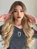 zaful Brown Gradient Gold Long Wavy Synthetic Wig