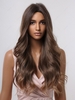 zaful Brown Gradient Gold Long Wavy Synthetic Wig