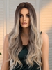 zaful Brown Gradient Gold Long Wavy Synthetic Wig