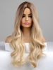 zaful Brown Gradient Golden Fluffy Long Wavy Synthetic Wig