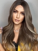 zaful Brown Gradient Golden Long Fluffy Wavy Synthetic Hair Wig