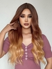 zaful Brown Gradient Golden Long Wavy Heat Resistant Synthetic Wig