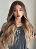 zaful Brown Gradient Golden Long Wavy Synthetic Wig