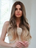 zaful Brown Gradient Golden Long Wavy Synthetic Wig