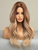 zaful Brown Gradient Golden Long Wavy Synthetic Wig