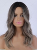 zaful Brown Gradient Gray Long Wavy Synthetic Wig