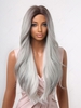 zaful Brown Gradient Gray-white Color Long Wavy Synthetic Wig