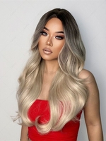 zaful Brown Gradient Light Blonde Wavy Long Synthetic Wig