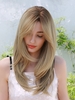 zaful Brown Gradient Light Gold Layered Long Straight Hair Synthetic Wig
