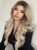 zaful Brown Gradient Light Gold Long Fluffy Wavy Synthetic Wig