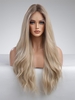 zaful Brown Gradient Long Lace Front Natural Wavy Synthetic Wig