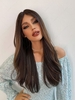 zaful Brown Gradient Long Wave T-shaped Lace Front Synthetic Wig