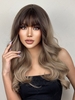 zaful Brown Gradient Long Wavy Synthetic Wig