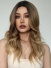 zaful Brown Gradient Mid-length Fluffy Wavy Synthetic Wig