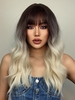 zaful Brown Gradient Platinum Color Long Wavy Synthetic Wig