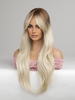 zaful Brown Gradient Platinum Color Middle Part Long Synthetic Wig