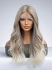 zaful Brown Gradient Platinum Color T-shaped Lace Front Long Wavy Synthetic Wig