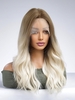 zaful Brown Gradient Platinum Lace Front Long Wavy Synthetic Wig