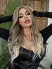 zaful Brown Gradient Platinum Long T-shaped Lace Front Synthetic Wig