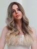 zaful Brown Gradient Platinum Long Wavy Synthetic Wig