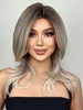 zaful Brown Gradient Platinum Mid-length Natural Straight Synthetic Wig