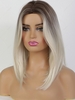 zaful Brown Gradient Platinum Natural Straight Mid-length Synthetic Daily Wig