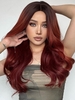 zaful Brown Gradient Red Long Wavy Synthetic Wig