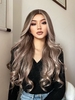 zaful Brown Gradient Rose Gold Long Wavy Synthetic Daily Wig