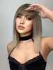 zaful Brown Gradient Silky Straight See-through Bangs Shoulder-length Synthetic Wig