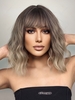 zaful Brown Gradient White See-through Bang Wavy Synthetic Wig