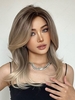 zaful Brown Gradient White Shoulder-length Straight Synthetic Wig