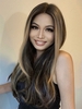 zaful Brown Highlight Blonde Natural Wavy Long Lace Front Synthetic Wig